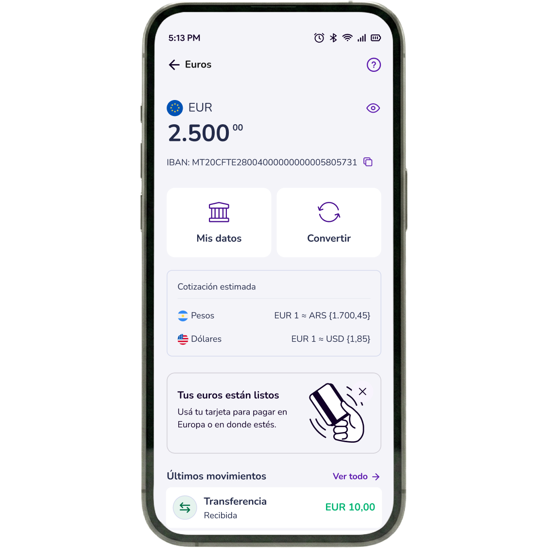 ¿Cómo recibo euros desde el exterior?