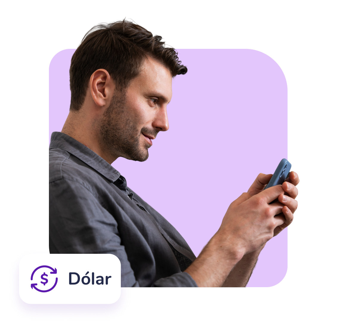 Hombre recibiendo dolar mep en su cuenta